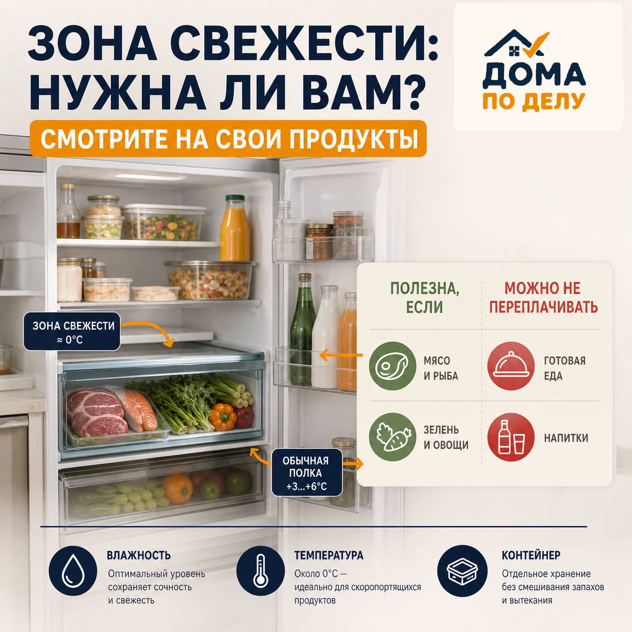 Зона свежести в холодильнике
